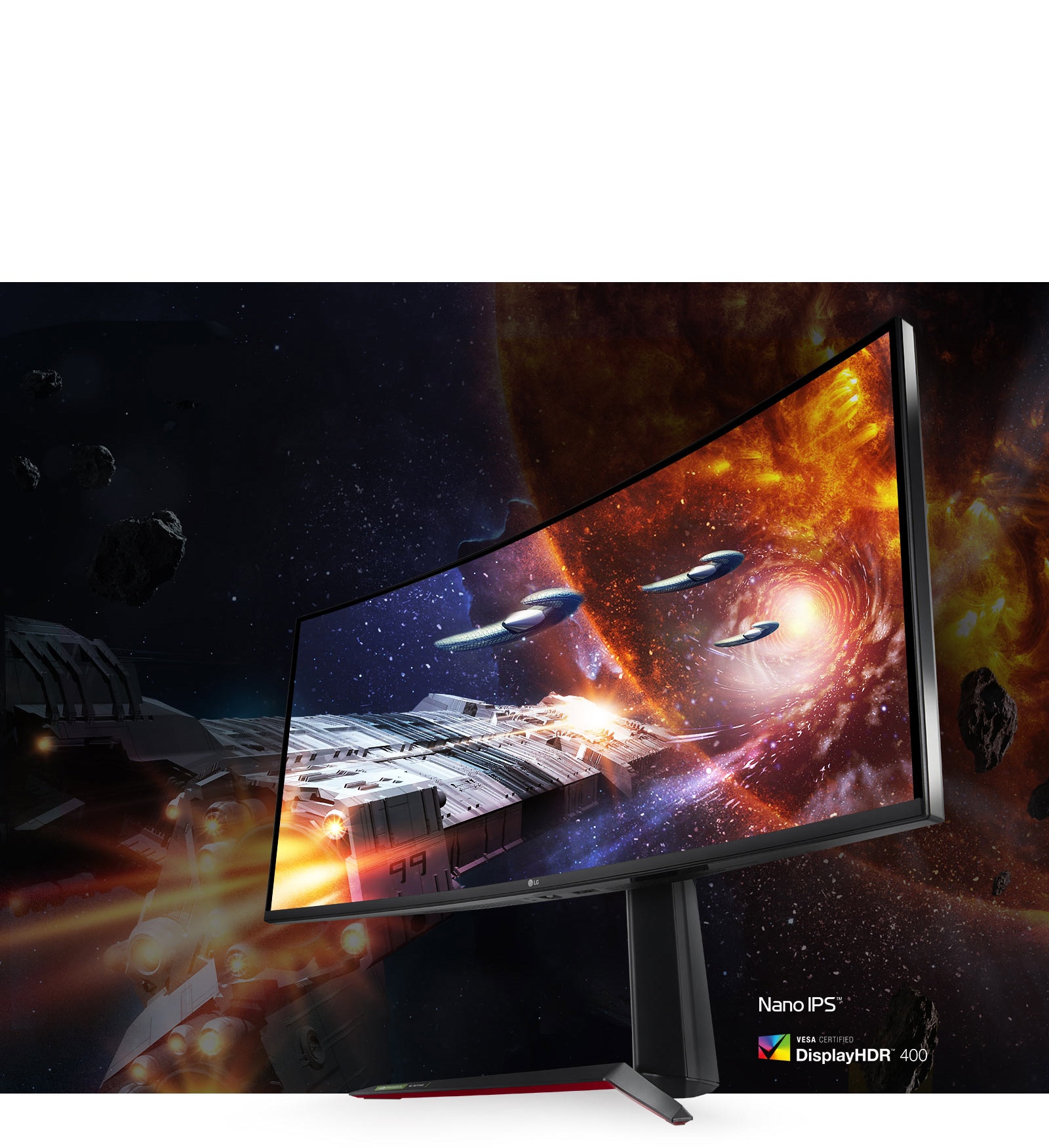 曲面型ウルトラワイドに1ms IPSパネルを搭載による圧倒的なリアリティ