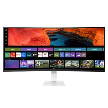 Front view of webOS搭載 34インチ3440×1440 21:9曲面型ウルトラワイド Smart Monitor AI スマートモニター 34U640SB-W