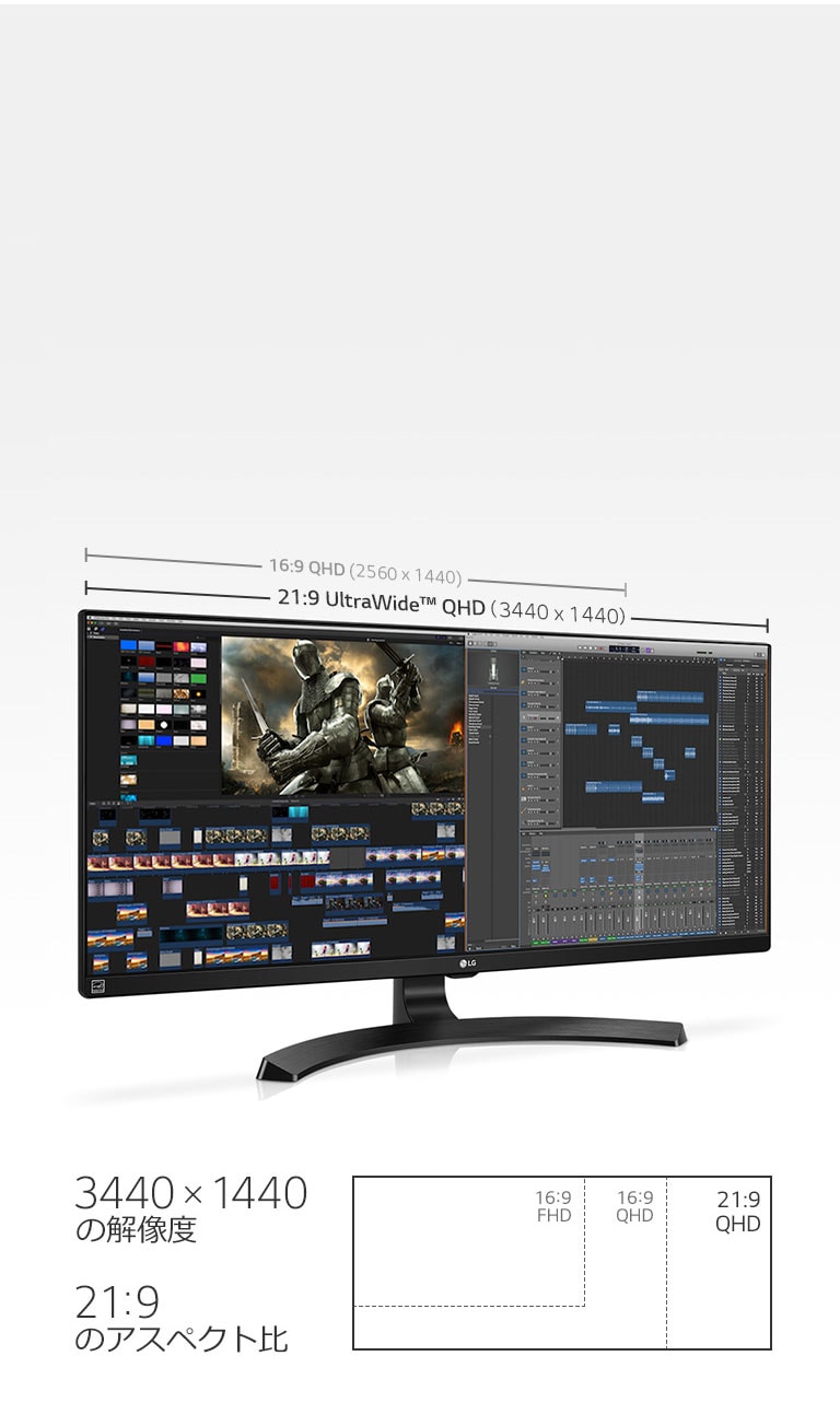 34インチ UltraWide™ QHD (3440 x 1440) IPSモニター - 34WL750