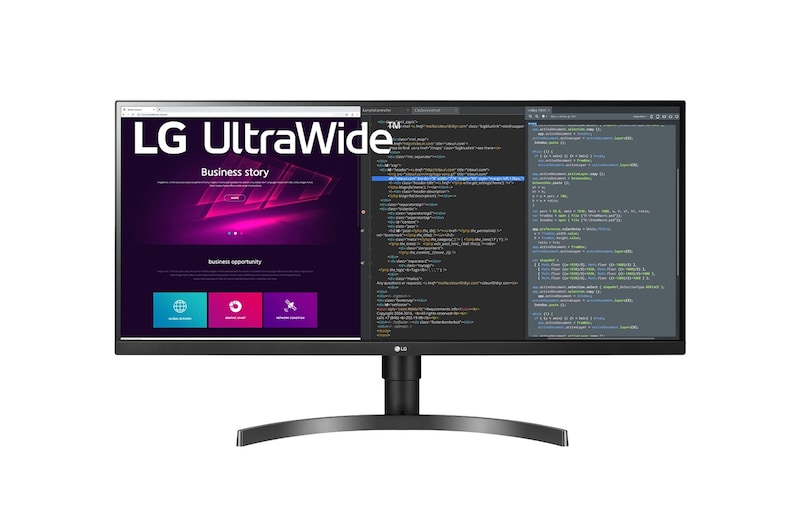 LG 34インチ UltraWide™ QHD (3440 x 1440) IPSモニター, 34WN750-B