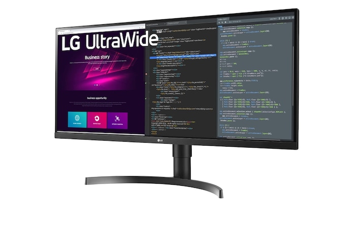 LG 34インチ UltraWide™ QHD (3440 x 1440) IPSモニター, 34WN750-B