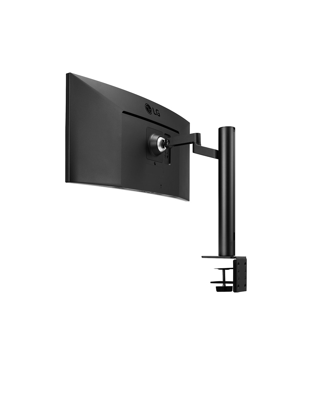 画面の位置を自在に調整できるアームスタンド採用 曲面型