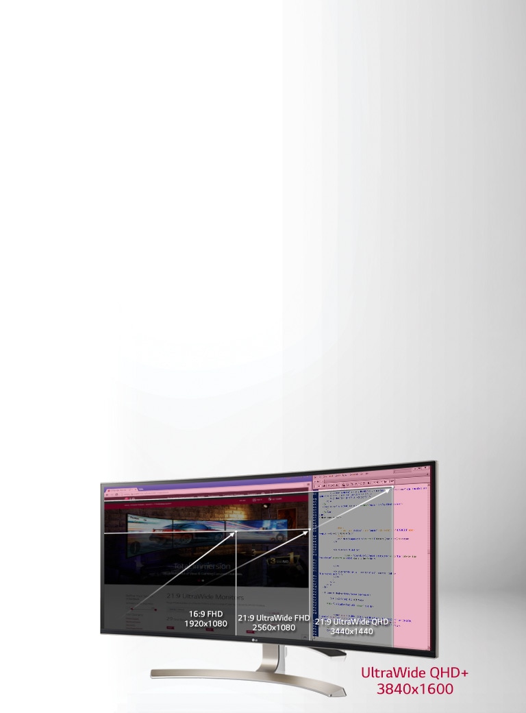 LG 37.5インチ高解像度(3840×1600)曲面型ウルトラワイドモニター LG、3840×1600を採用した37.5型の曲面液晶ディスプレイ - 価格.com
