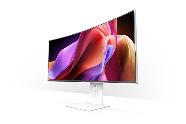 白い背景のUltraFineモニターの側面画像