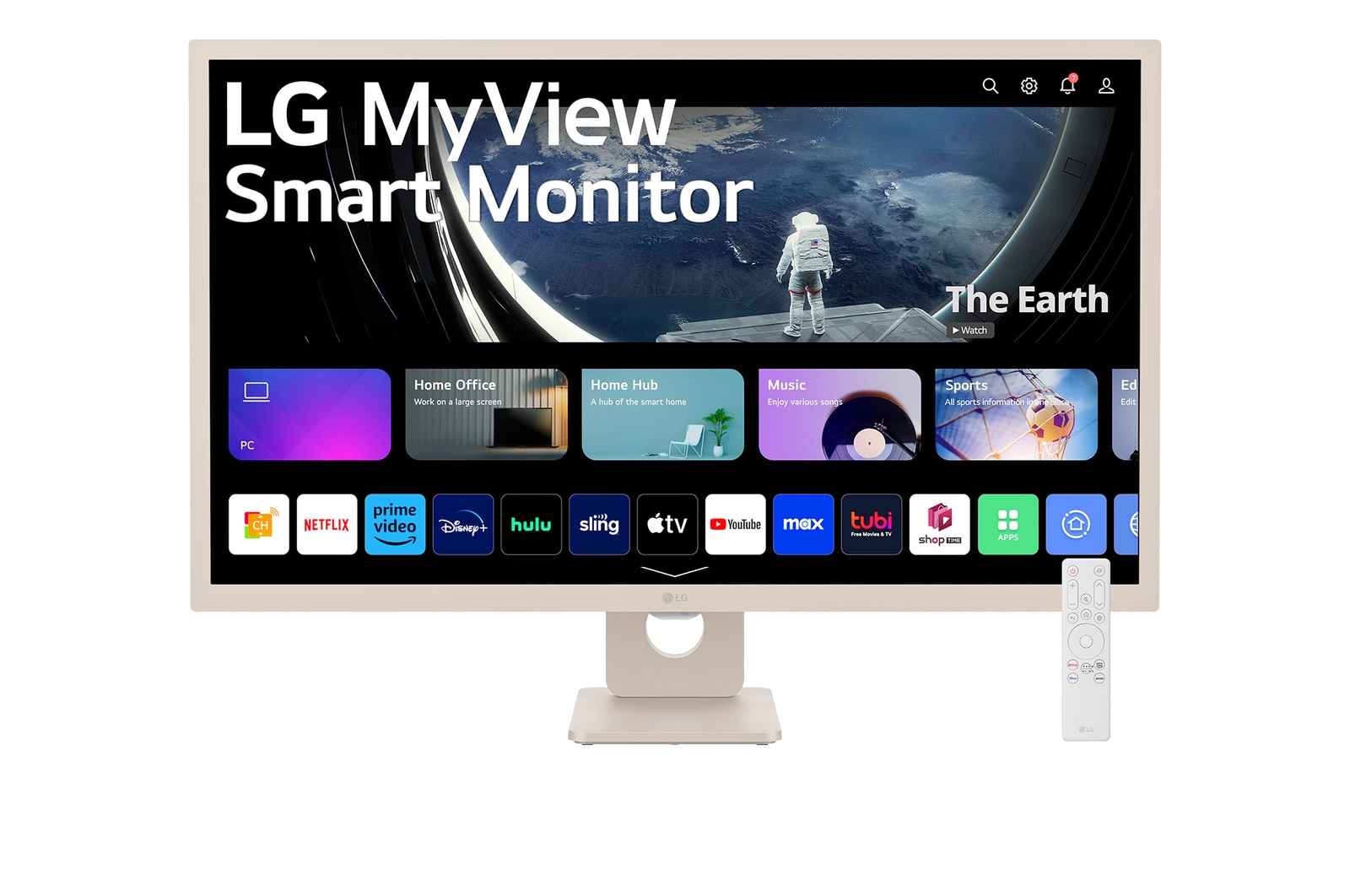 LG webOS搭載 31.5インチ(ベージュ) フルHD IPS LG MyView Smart Monitor（チューナーレステレビ）, 32SR50F-E