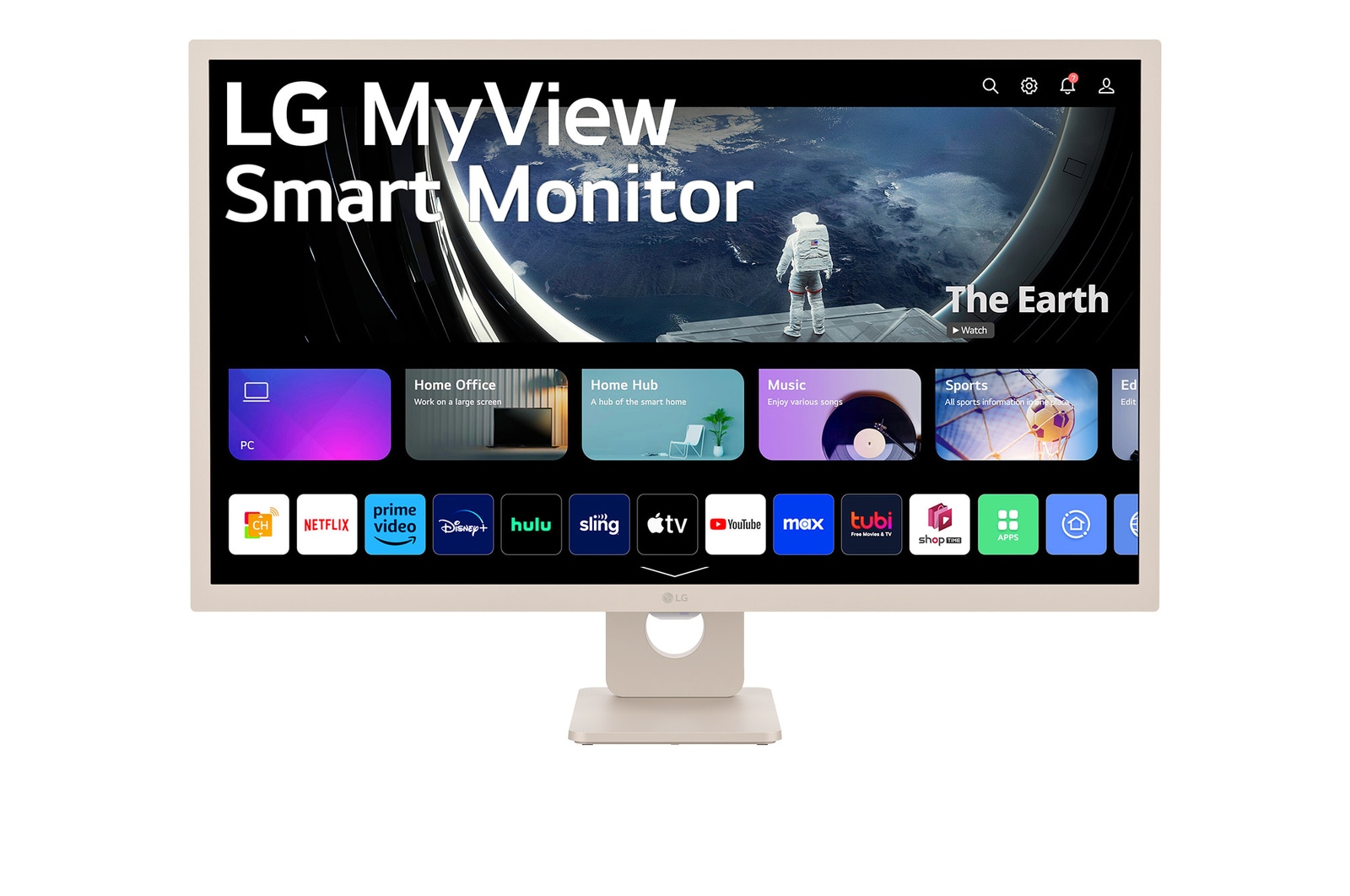 LG webOS搭載 31.5インチ(ベージュ) フルHD IPS LG MyView Smart Monitor（チューナーレステレビ）, 32SR50F-E