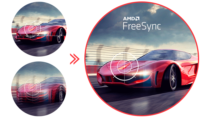 AMD FreeSyncがなめらかですばやい動きを実現。