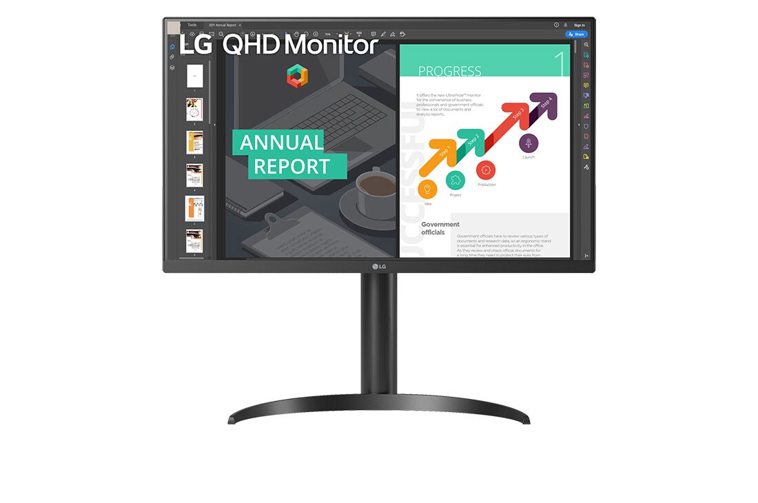 LG 27QN880-B 27インチ モニターアーム付き 画面の位置を自在に調整できるアームスタンド採用 27インチ WQHD