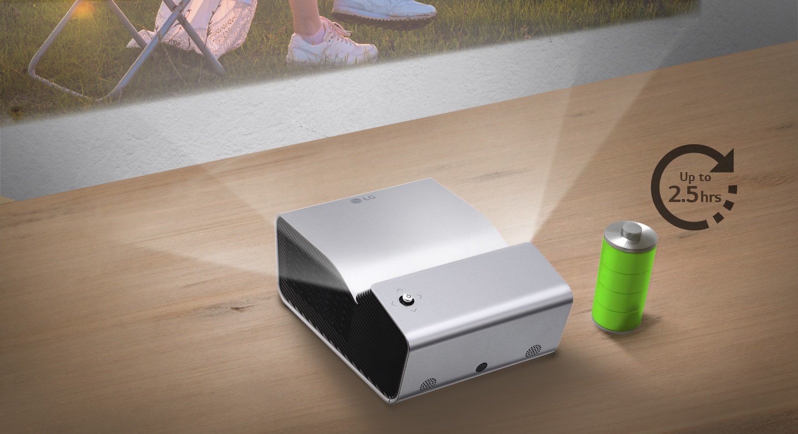 映像の楽しみ方を変える「超短焦点+バッテリー内蔵」 - PH450UG | LG Japan
