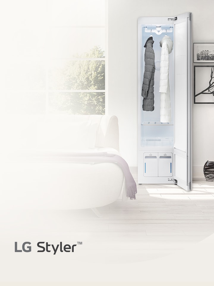 「かけるだけ」で、かんたん衣類ケア！衣類に付いた ニオイ、シワも簡単リフレッシュ LG Styler™ S3WW ホワイト 