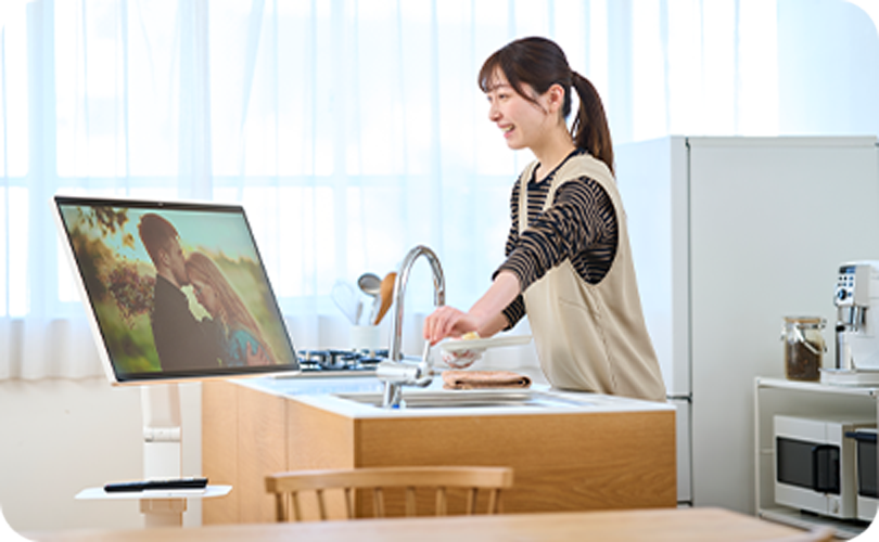 キッチンで話題のドラマを！