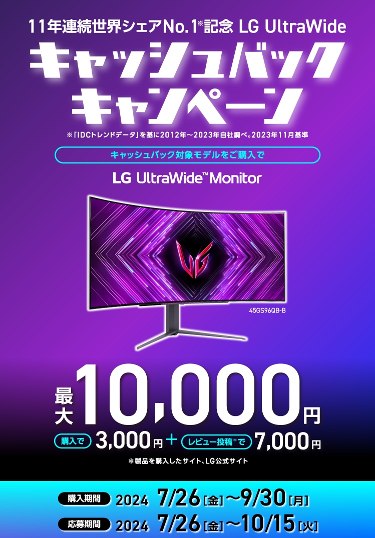 LG gram 2024年モデル発売記念 新生活応援キャッシュバックキャンペーン