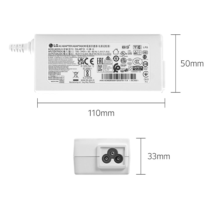 LG モニター ACアダプター (19V, 2.53A, 48W)-EAY62933012 | LG Japan