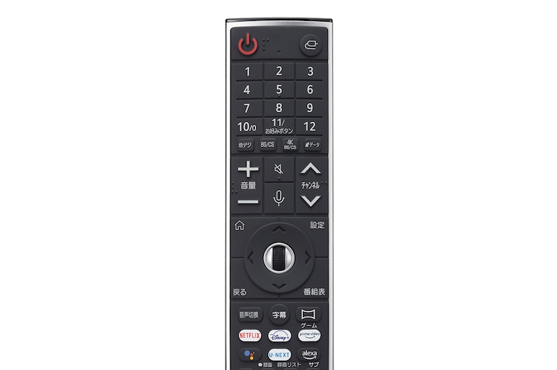 ブラックの Magic Remote の一部を上から見た図。