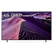 インフィル画像と製品ロゴ付きの LG QNED テレビの正面画像