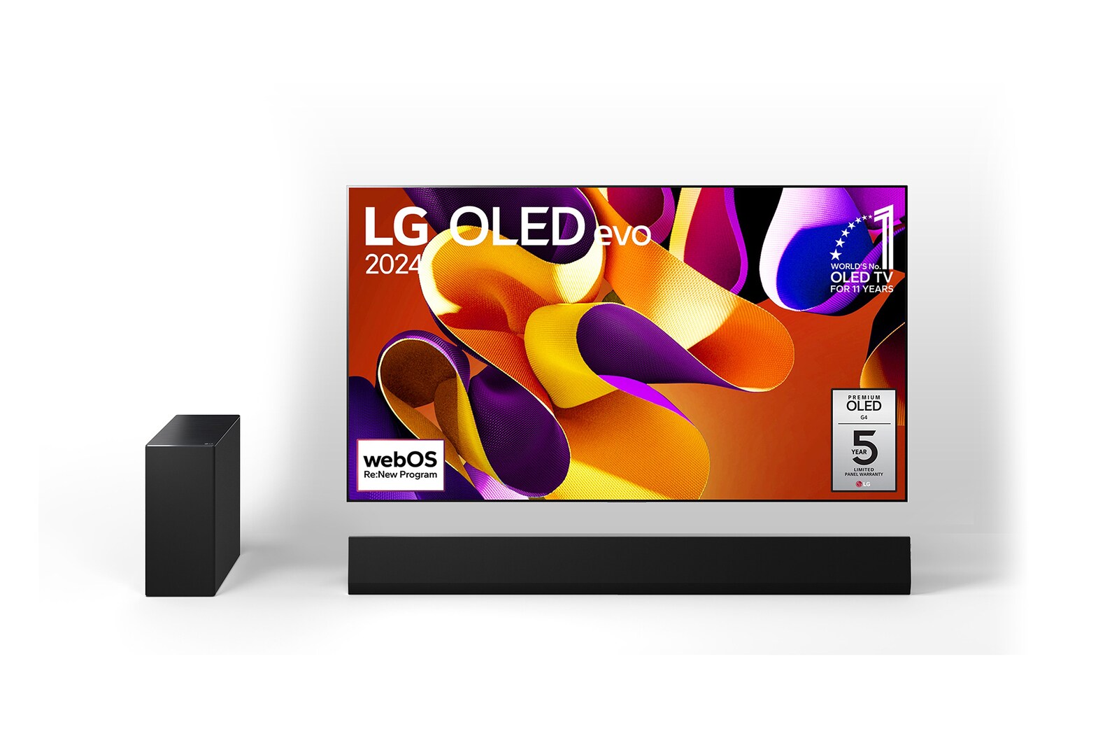 Front view of 65V型 4K有機ELテレビ + サウンドバー セット OL65G4SG10