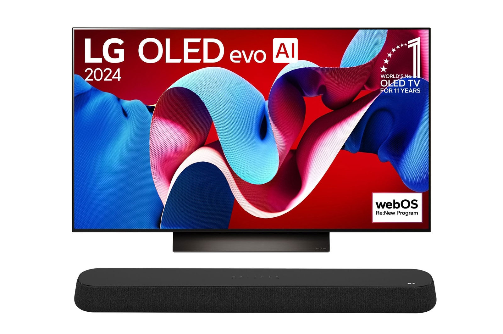 Front view of 48V型 4K有機ELテレビ ＋ サウンドバー セット OL48C4SE6S