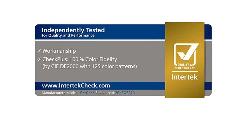 第3者機関Intertekにて色再現忠実度100%との認証を獲得