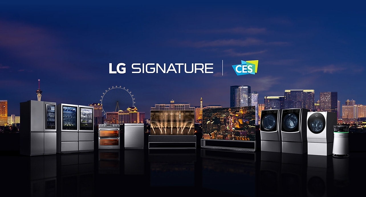 LG SIGNATURE全製品がラスベガスの夜景に映し出されます。