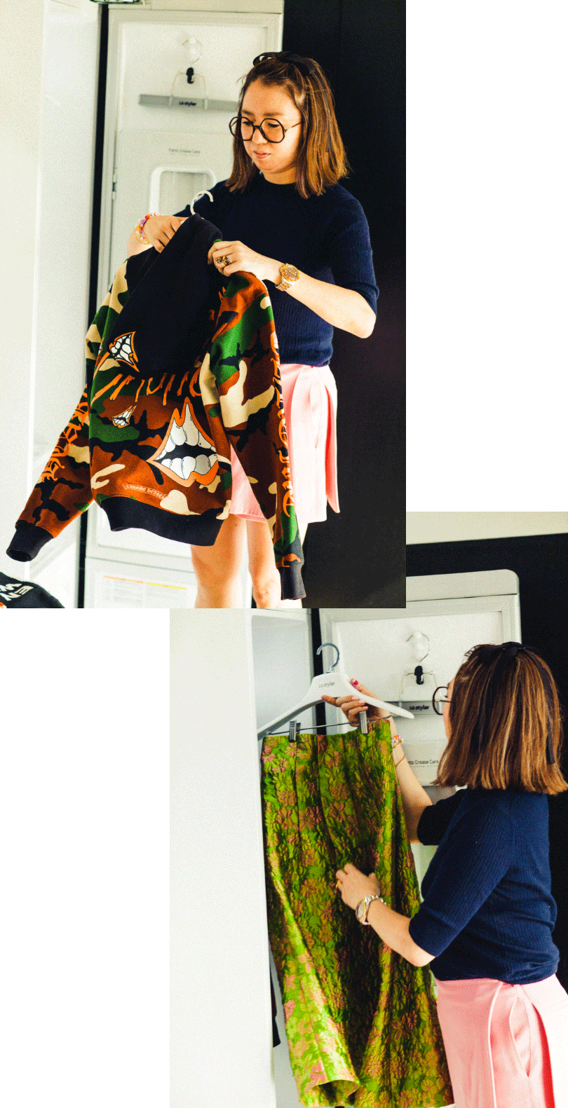 「以上、７点の紹介でしたが、実は私、もっともっとたくさんのお洋服を持っていきます。