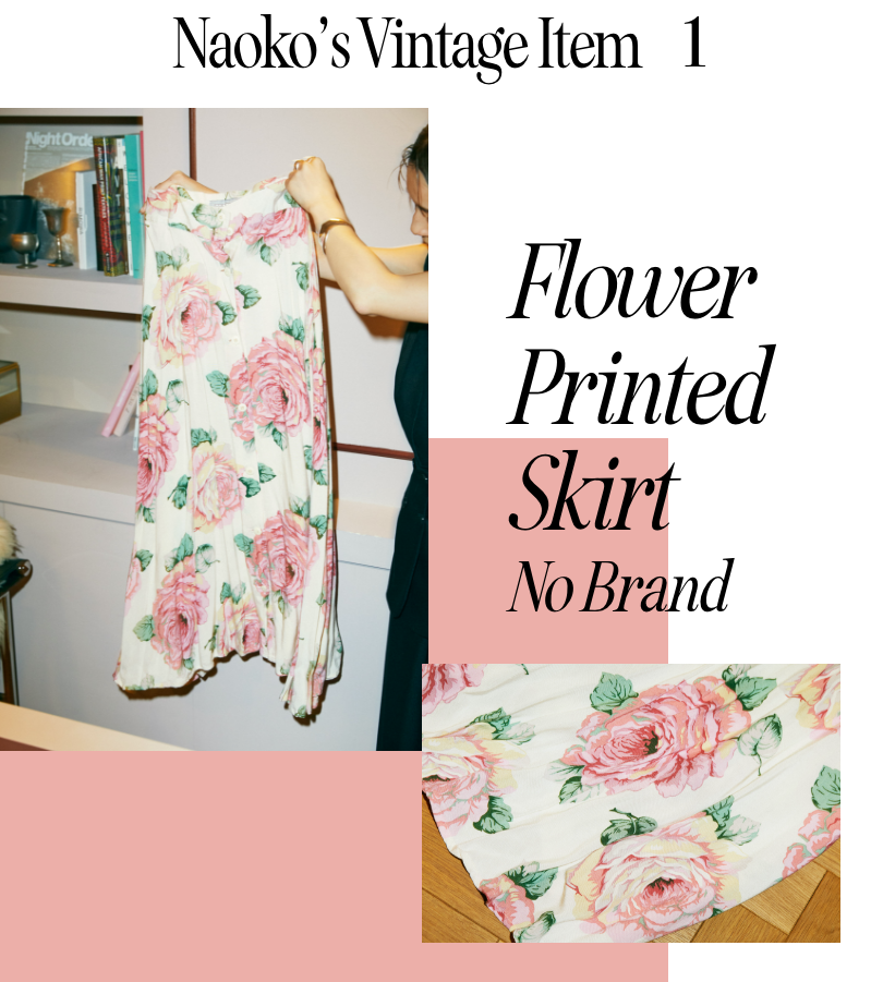 レトロな薔薇柄が素敵なプリーツスカート