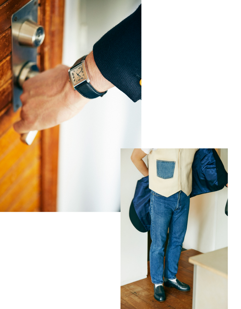 パンツは70年代古着のリーバイス505 カルティエ タンク