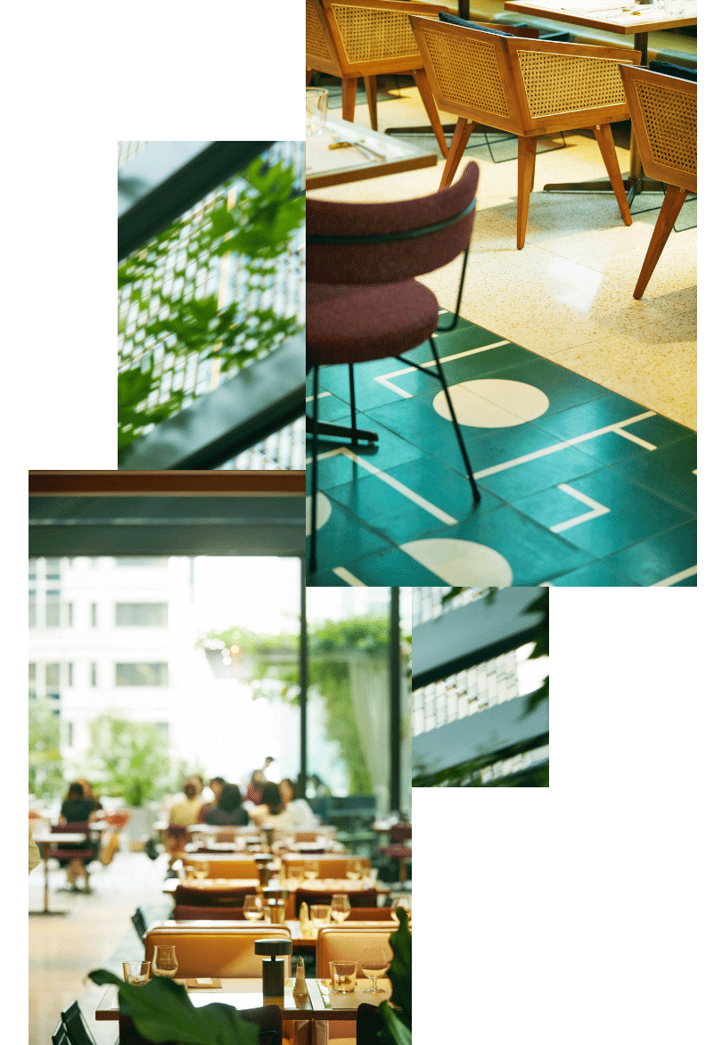 座り心地を追求したチェアのファブリックの張り替えや、食事のしやすいテーブル表面の加工など、ルケッティ・クレラのデザインを引き継ぎながらも、よりハイクオリティな空間であるために店舗の細部を更新し続けている“THE UPPER”。LG Stylerの導入もその一つだったといいう。