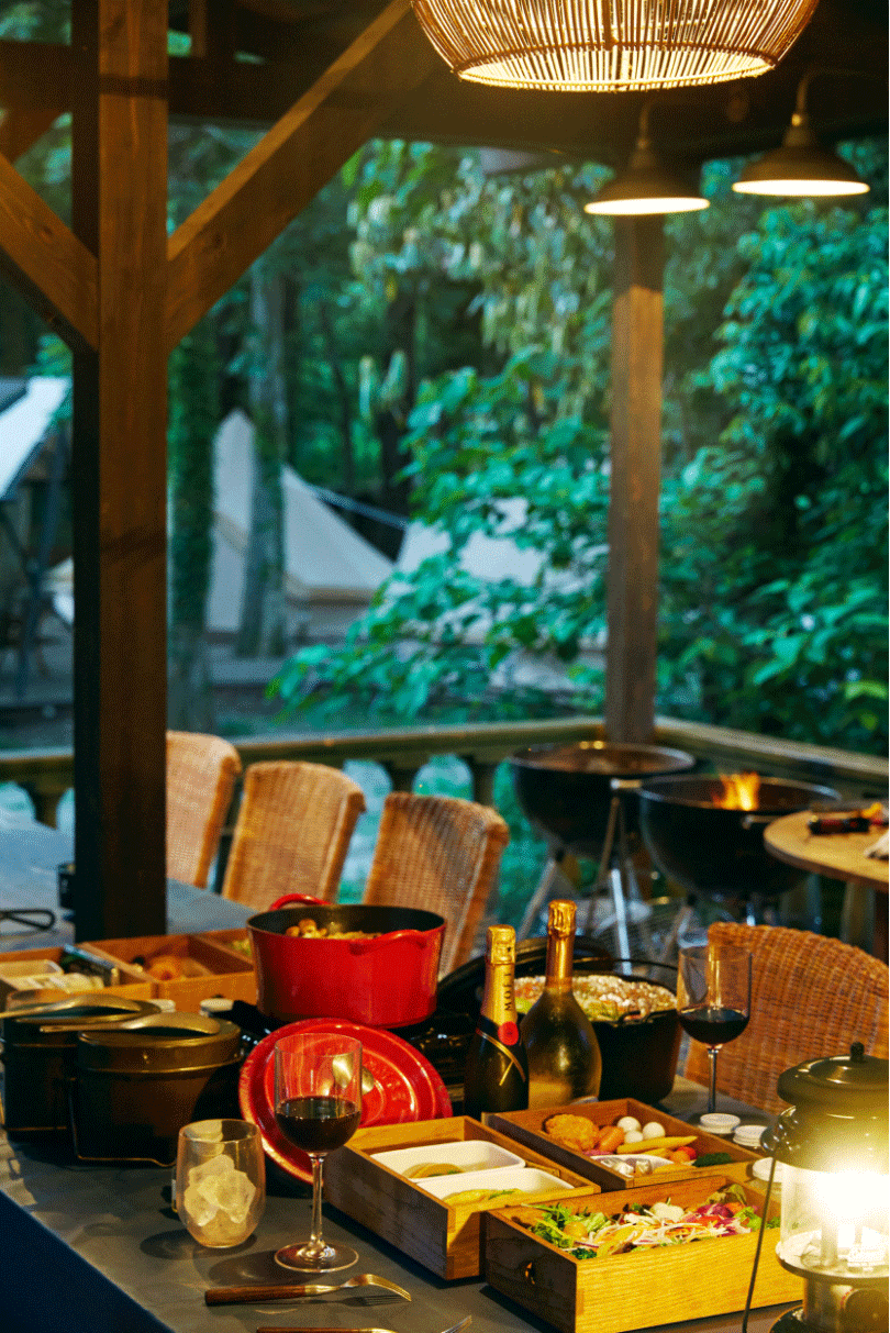 60以上の飲食店を経営する会社が運営するグランピング施設のため、食事も極上。