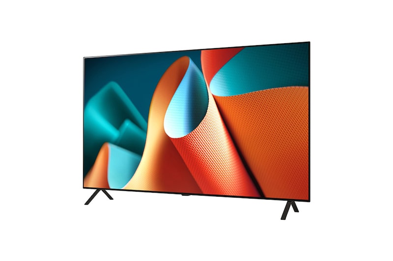 若干角度をつけたLG OLED TV、OLED B4Eの左向きの側面画像