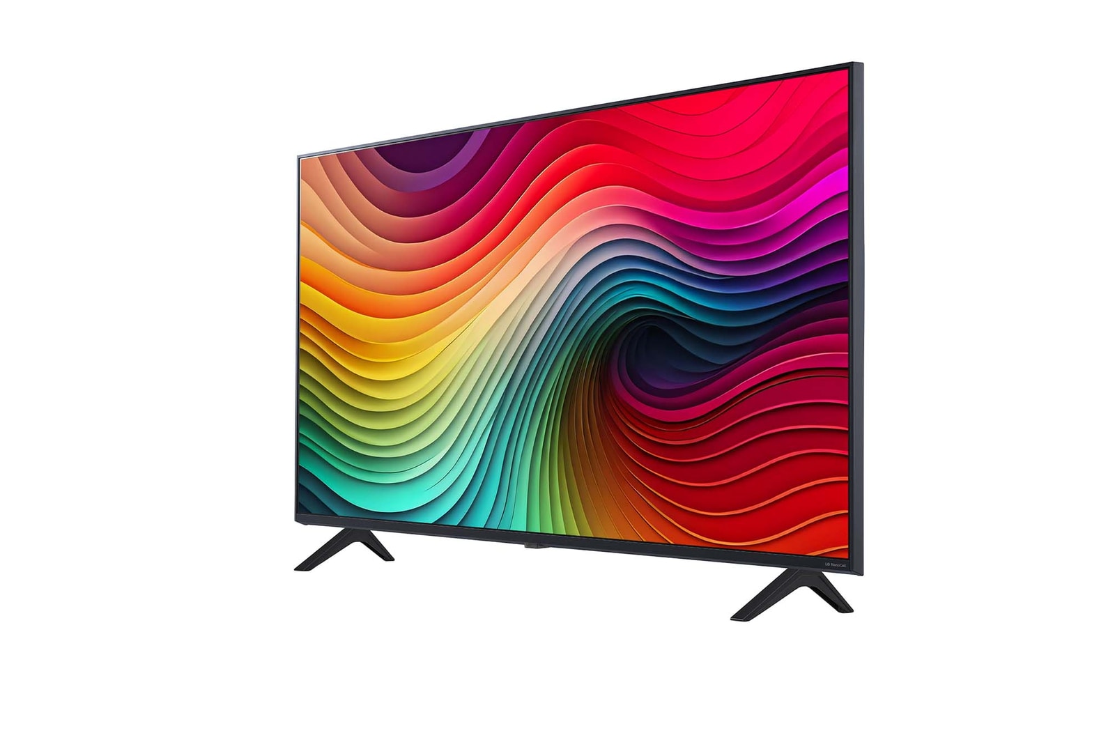 Вид слева под небольшим углом на телевизор LG NanoCell, NANO80