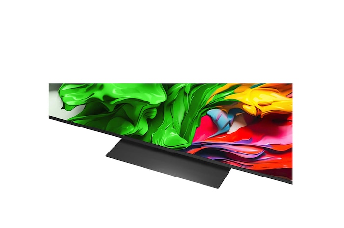 Попугай на ветке дерева в ярких цветах. Заголовок рассказывает о том, как LG AI Picture Pro значительно улучшил разрешение, яркость, глубину и четкость изображения сцены.