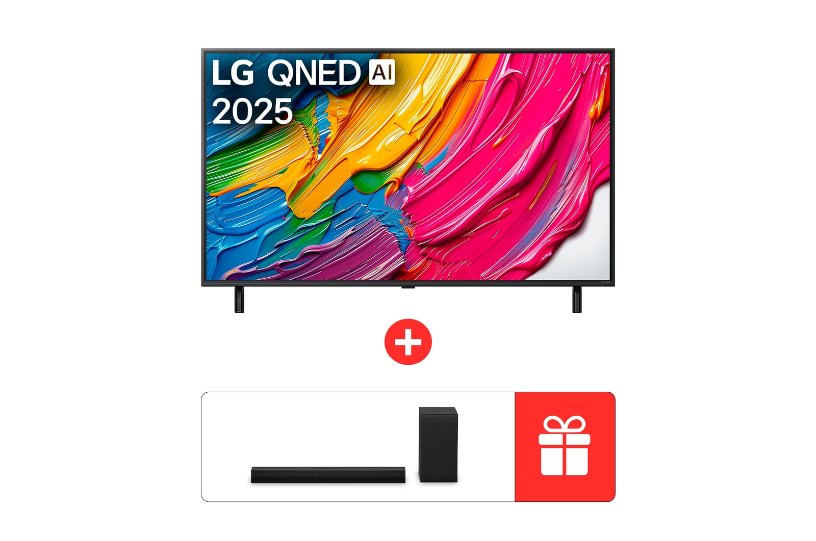 LG 50-дюймовый телевизор Smart TV LG QNED AI QNED80 4K 2025 года + Саундбар LG S40T, 50QNED80A6A.S40T