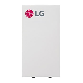 Air Handling Unit PRLK096A0 от LG имеет удлиненную прямоугольную форму белого цвета с логотипом LG вверху и ножками внизу.