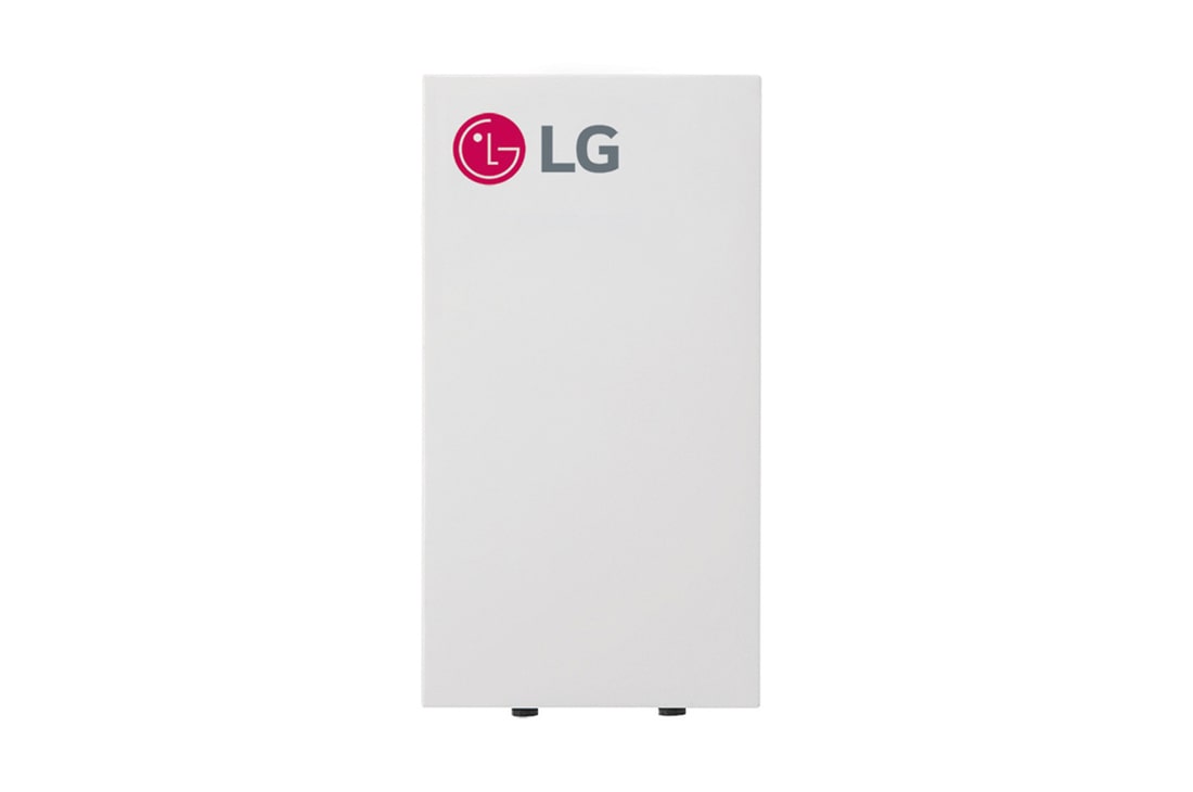 Air Handling Unit PRLK096A0 от LG имеет удлиненную прямоугольную форму белого цвета с логотипом LG вверху и ножками внизу.