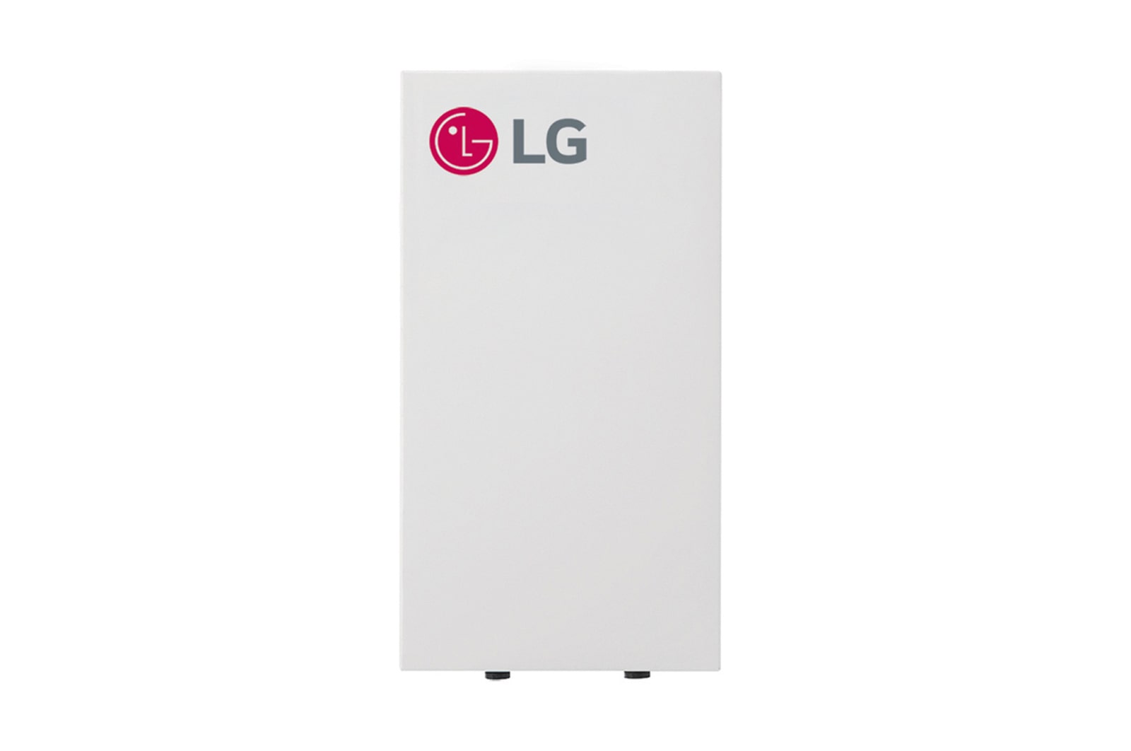 Air Handling Unit PRLK096A0 от LG имеет удлиненную прямоугольную форму белого цвета с логотипом LG вверху и ножками внизу.
