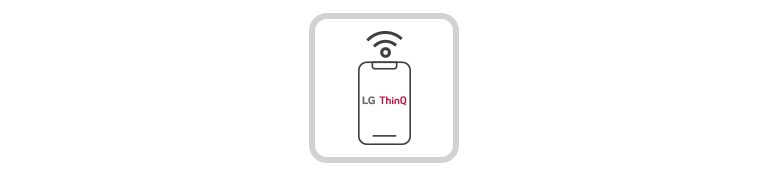 Изображен телефон, где на экране показано LG ThinQ, а вверху –– сигнал Wi-Fi.