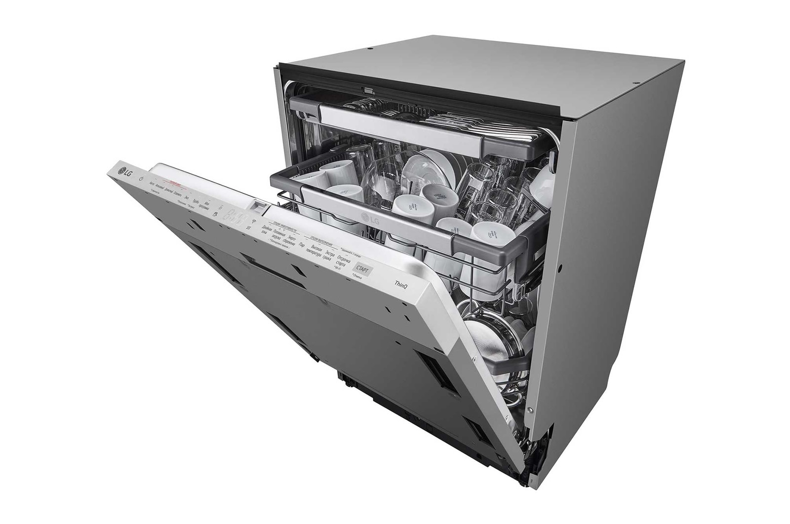 Вид Посудомоечная машина LG DB475TXS, TrueSteam, 14 комплектов DB475TXS спереди