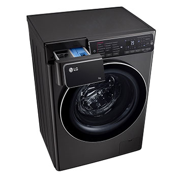 Left view with detergent drawer open