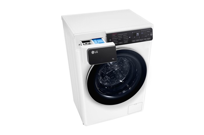 Left view with detergent drawer open