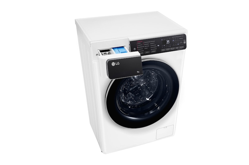 Left view with detergent drawer open