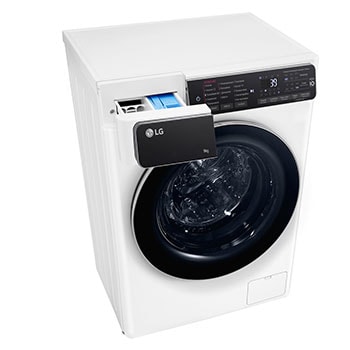 Left view with detergent drawer open
