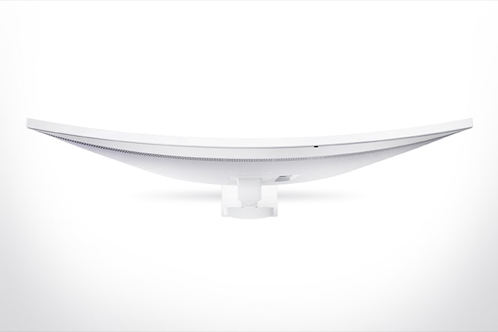 Вид монитора UltraFine сверху на белом фоне