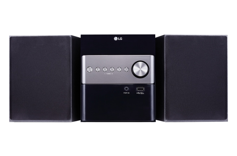 Вид Музыкальный центр LG, поддержка CD, воспроизведение MP3 / CD CM1560 спереди