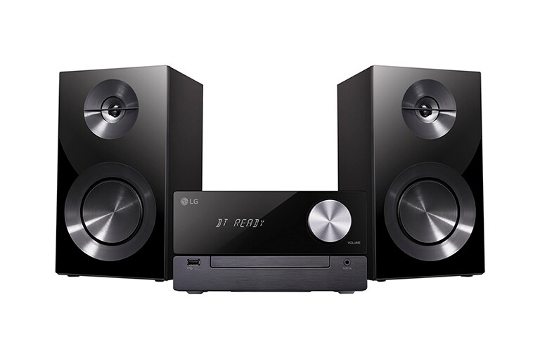 Вид LG XBOOM | Микросистема CD мощностью 100 Вт c USB и Bluetooth, 100 Вт, Подключение нескольких устройств, Синхронизация звука с ТВ CM2460 спереди