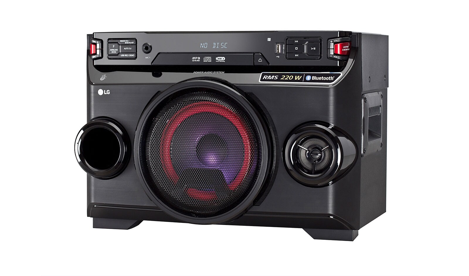 LG Портативная минисистема LG XBOOM с яркой подсветкой в компактном корпусе, OM4560