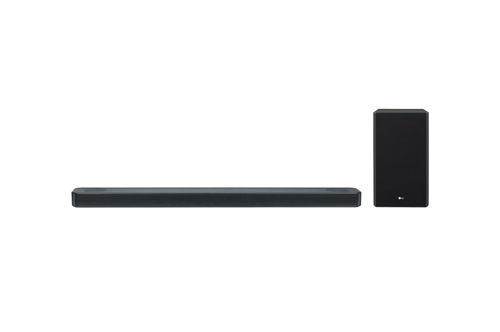 Вид Саундбар LG, 3.1.2-канальный, 440 Вт, технология Meridian, Dolby Atmos, DTS:X SL8Y спереди