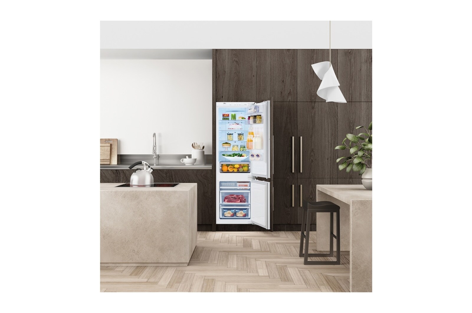 LG Встраиваемый холодильник LG STUDIO, 250 л, Инверторный Линейный компрессор, 10 лет гарантии, нулевой зазор, GRSN266LLP
