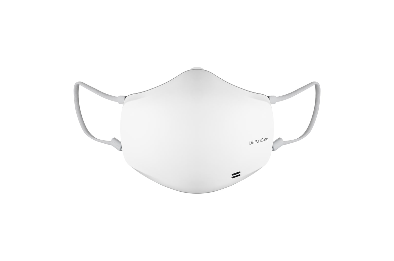 Вид LG PuriCare™ маска с функцией очистителя воздуха, HEPA фильтр, DUAL fan, Датчик дыхания, Voice On, Bluetooth AP551AWFA спереди