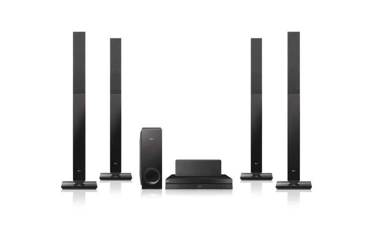 Вид 5.1-канальный 3D Blu-ray™ Smart TV Домашний кинотеатр с возможностью настенного крепления колонок BH6520T спереди