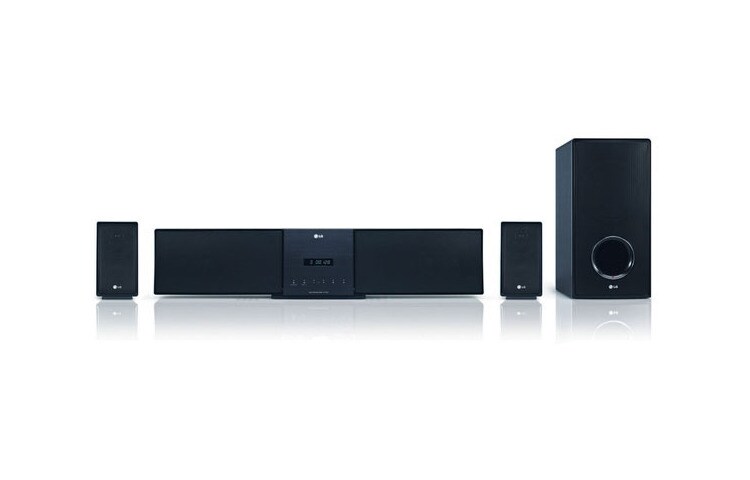 Вид DVD-саундбар с объёмным звуком 5.1 HLT55W спереди